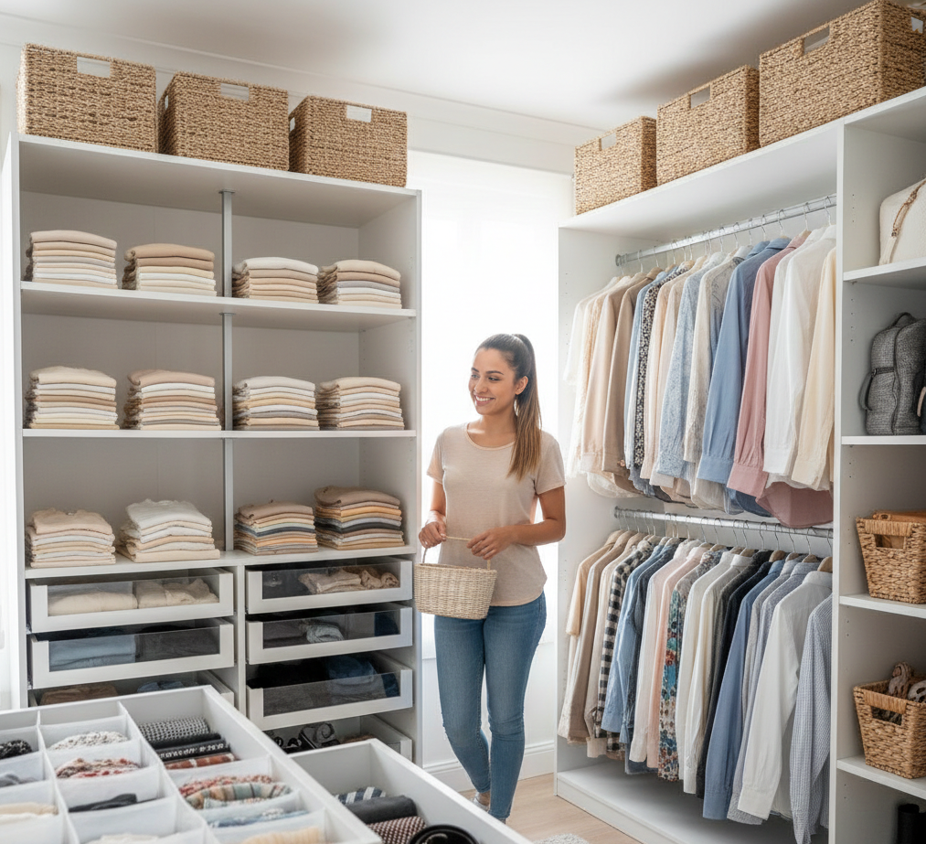Qual a melhor maneira de organizar um guarda-roupa